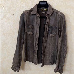 Free people Doma leather shirt jacket  XS